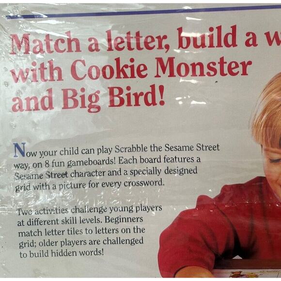 Sesame Street Kids Scrabble Game by Milton Bradley 1992 Vintage Game New Sealed - Picture 10 of 12